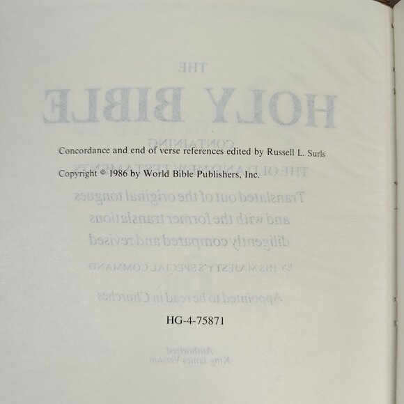 Holy Bible KJV King James Referenced Giant Print Burgundy World Publishers Vtg - Picture 4 of 10